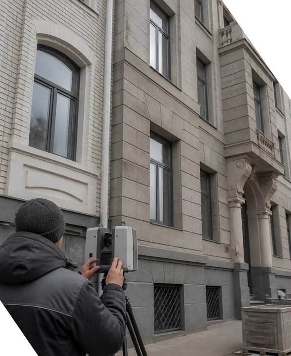 Лазерное сканирование фасадов зданий для обследования в Раменском